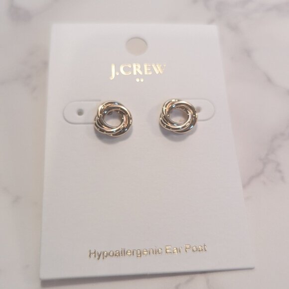 J.Crew Factory Gold Basket Circle Studs - Picture 6 of 6